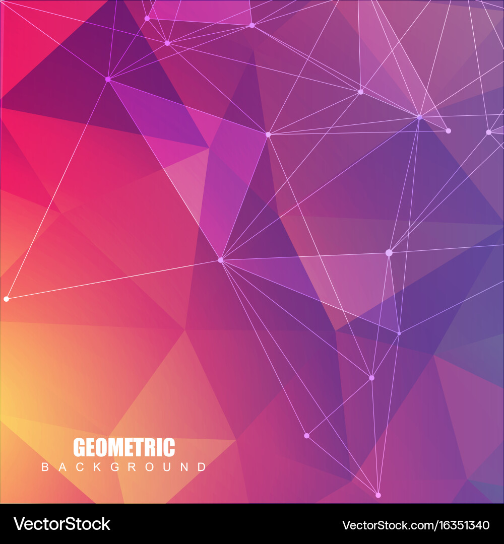 Geometric abstract background with connected line vector image