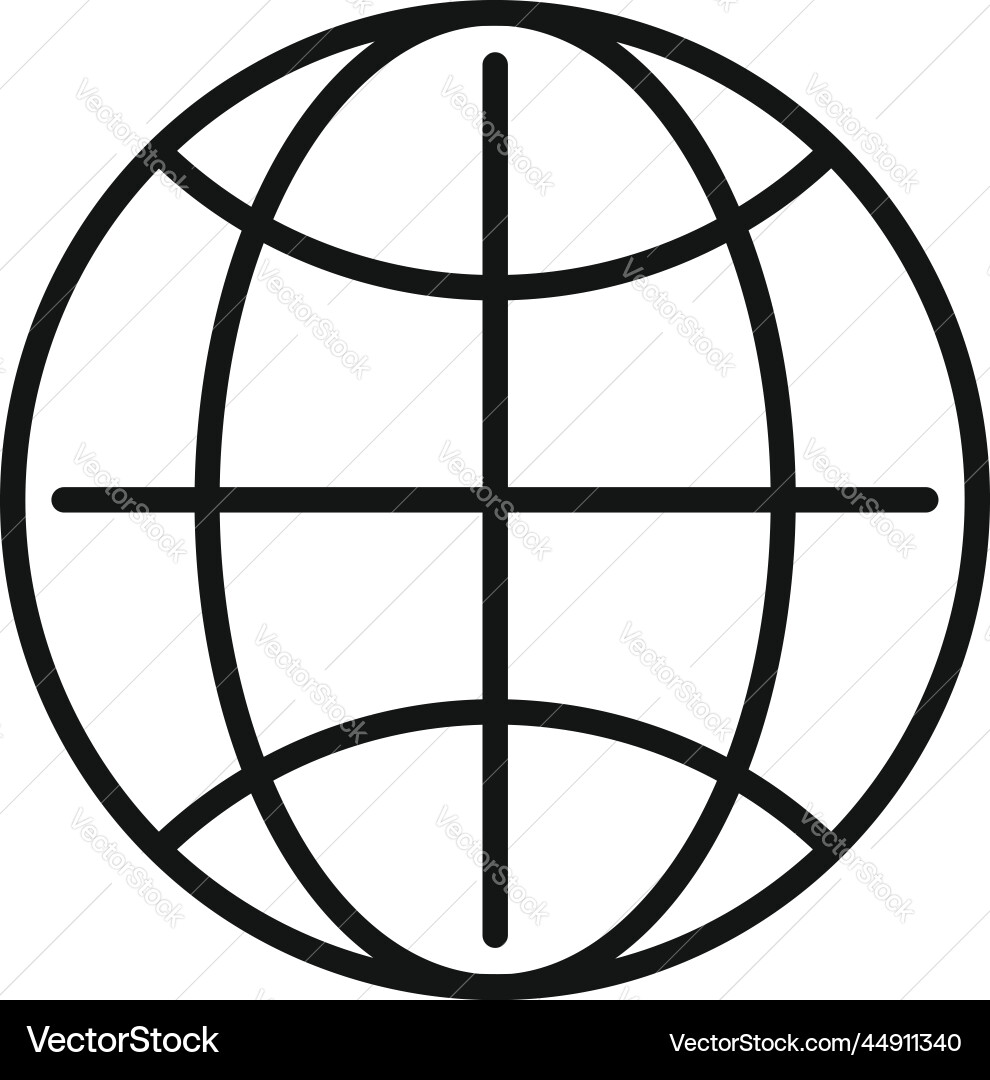 Globe icon outline computer window Globe icon outline computer window vector image