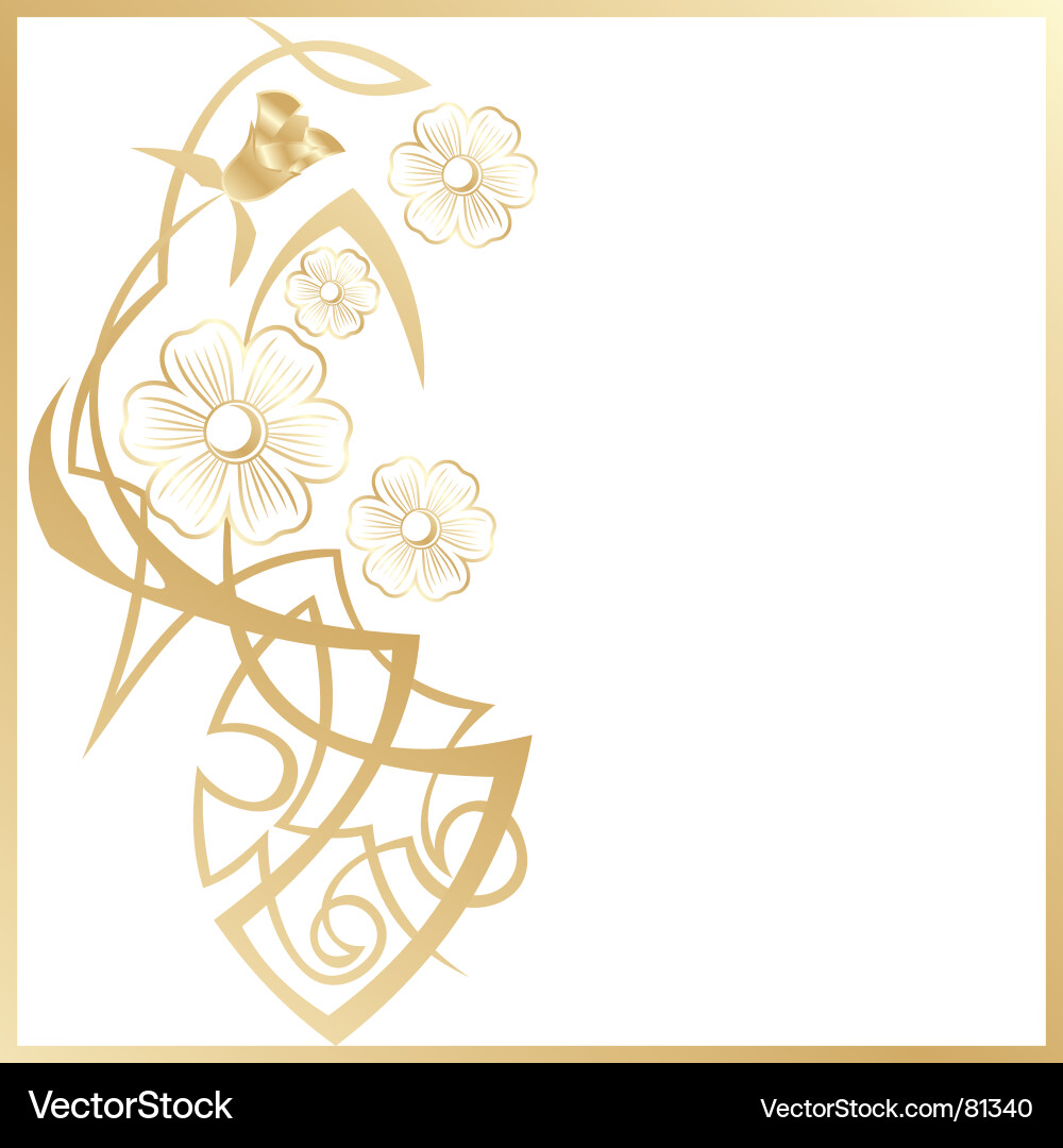 Golden Floral Ornament Vector Image