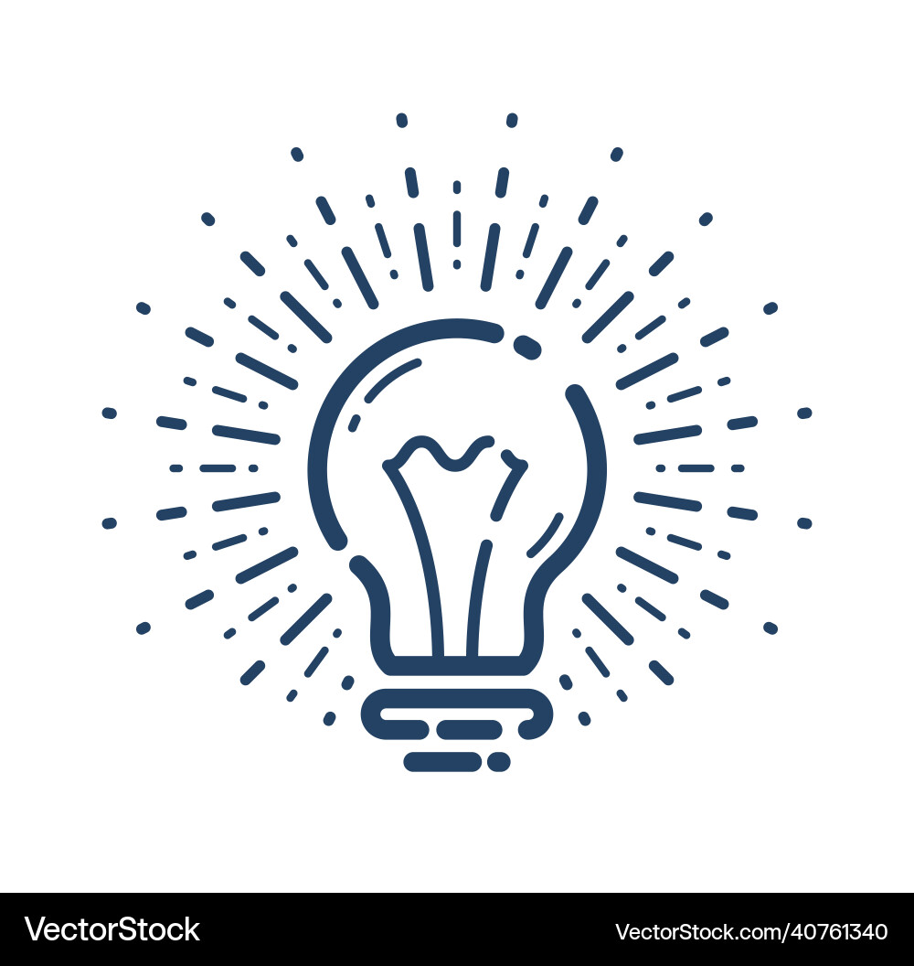 Light bulb idea simple linear icon science Vector Image