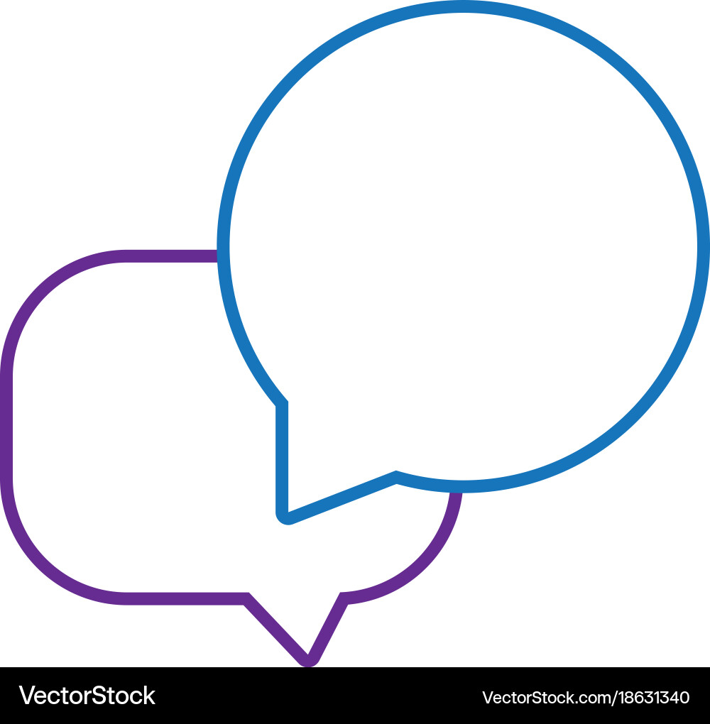 Line chat bubbles text notes message vector image