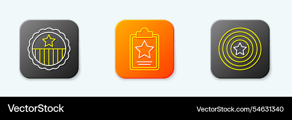 Set line medal with star usa independence day Set line medal with star usa independence day vector image