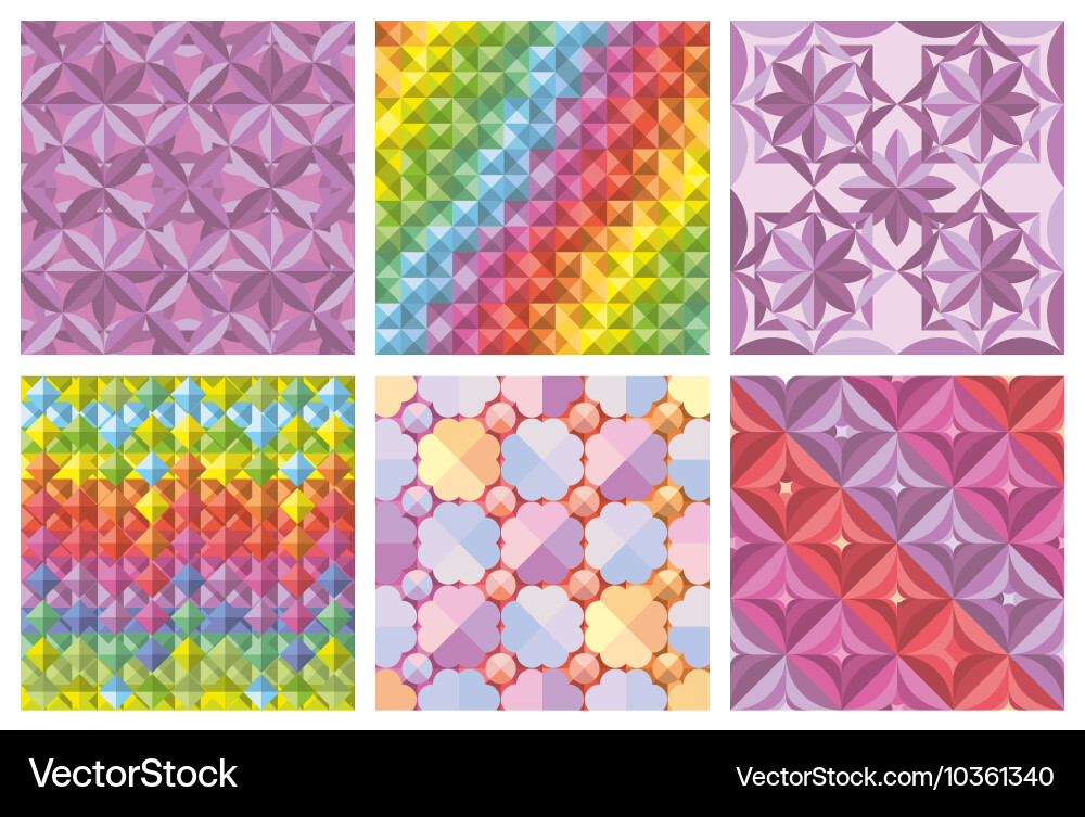 Set of abstract seamless backgrounds Vector Image