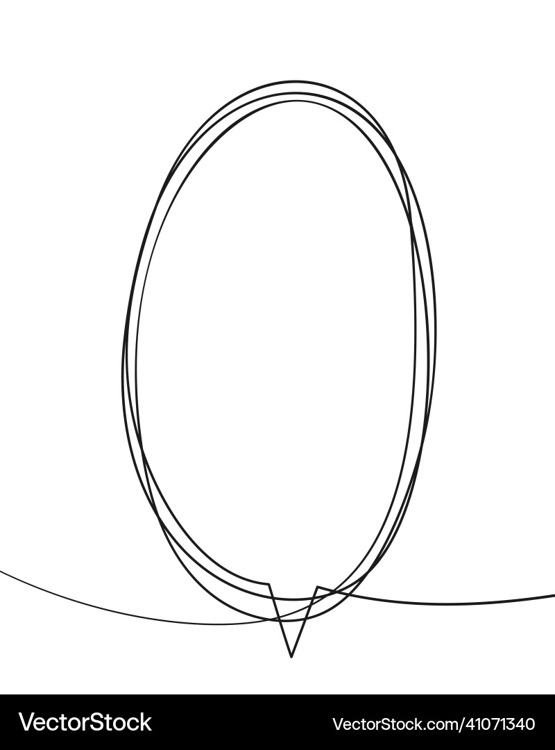 Speech bubble oval vertical line continuous Speech bubble oval vertical line continuous vector image