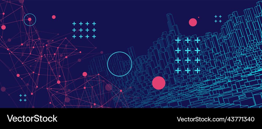 Square pattern wireframe background futuristic Vector Image