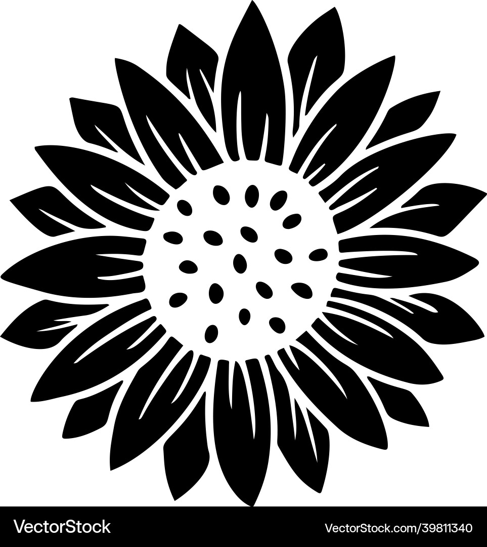 Sunflower simple icon flower silhouette Sunflower simple icon flower silhouette vector image