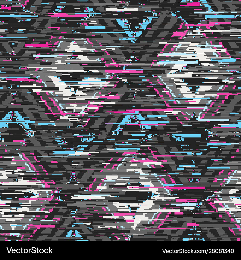 Techno glitch Fehler Bug nahtlose Muster swatch Vektorbild