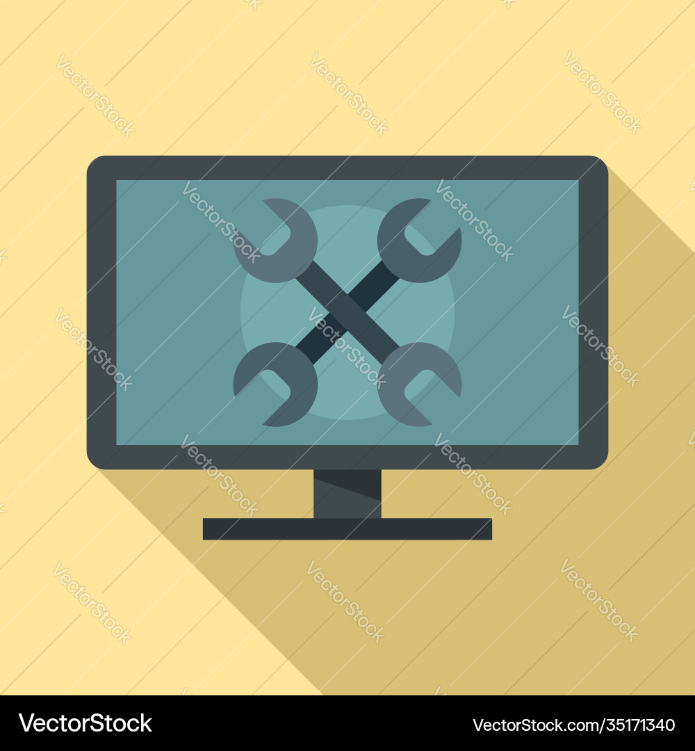 Tester computer icon flat style Tester computer icon flat style Vector Image
