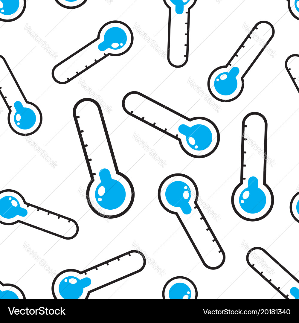 Thermometer icon seamless pattern background vector image