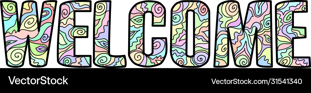 Welcome poster with multicolored pattern on le Welcome poster with multicolored pattern on le vector image
