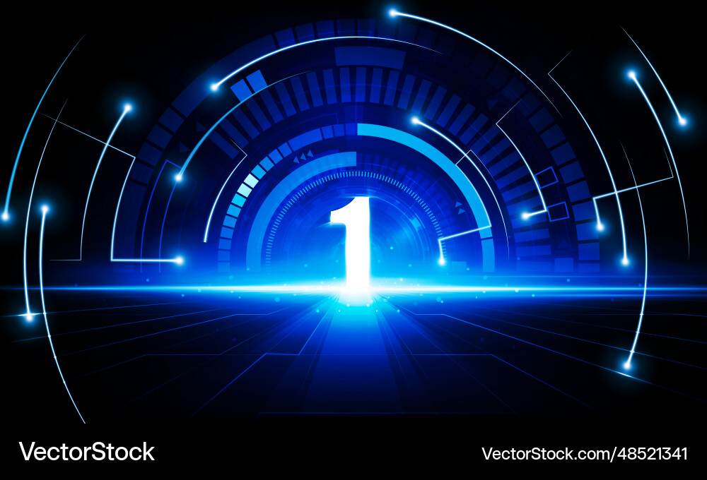 Abstract door open light of number 1 background Abstract door open light of number 1 background vector image