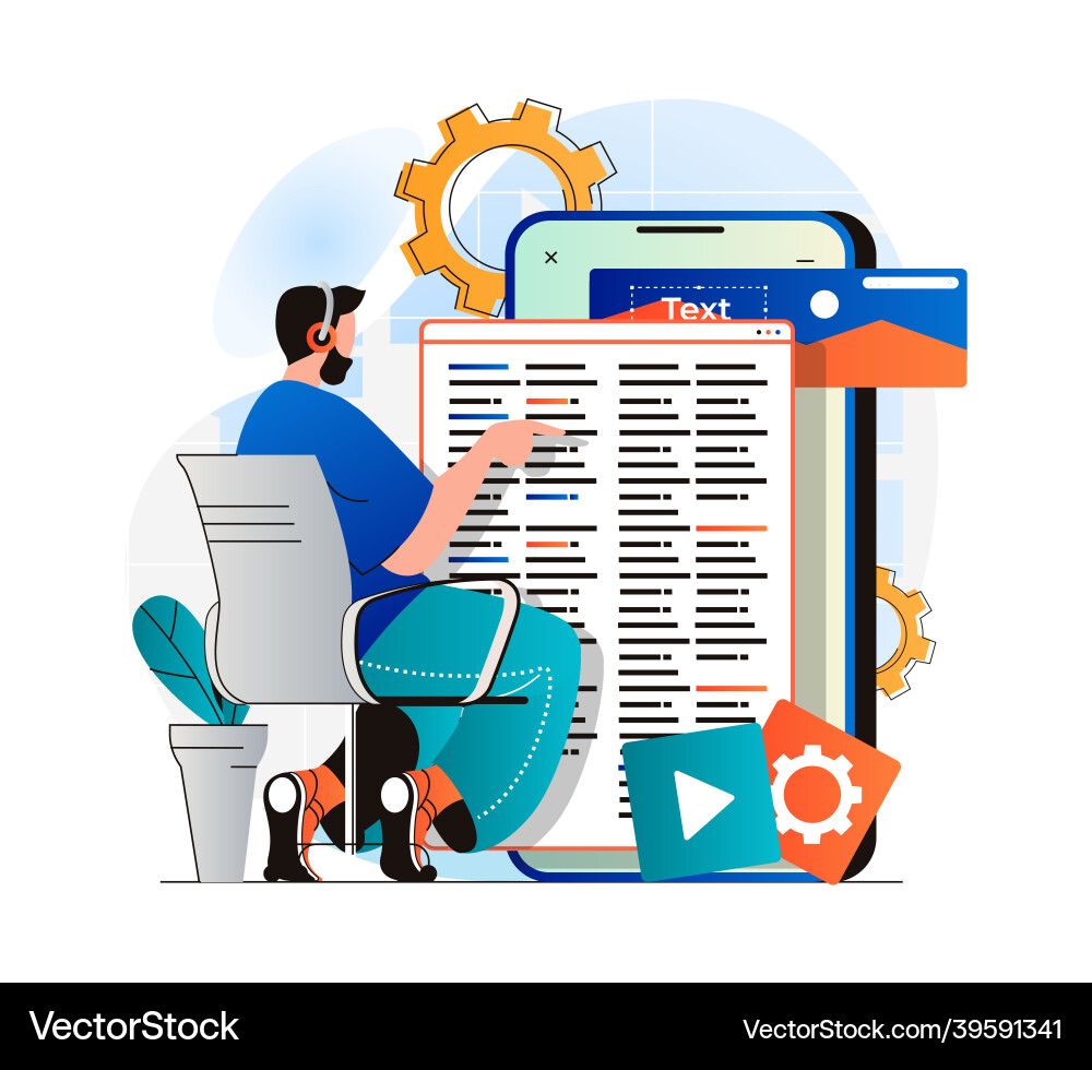 App Development Software Coding Vector Image
