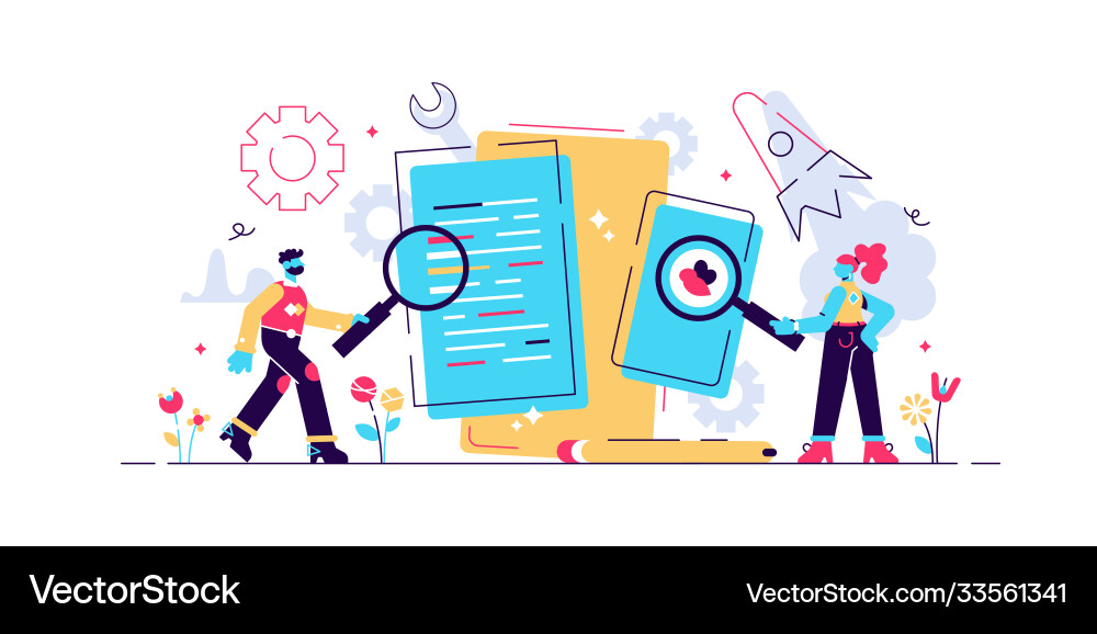 App testing mobile application development vector image