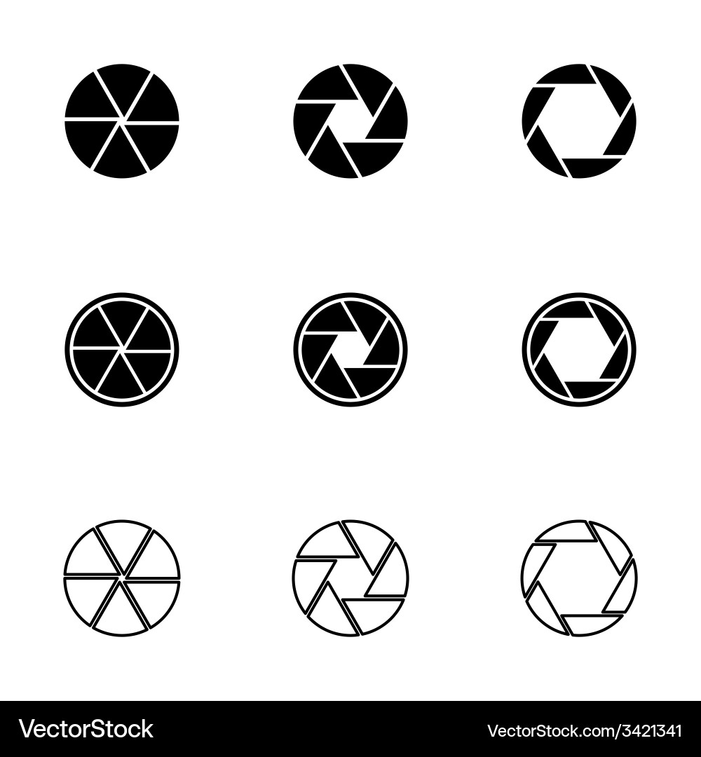 Camera Shutter Icon Set vector image