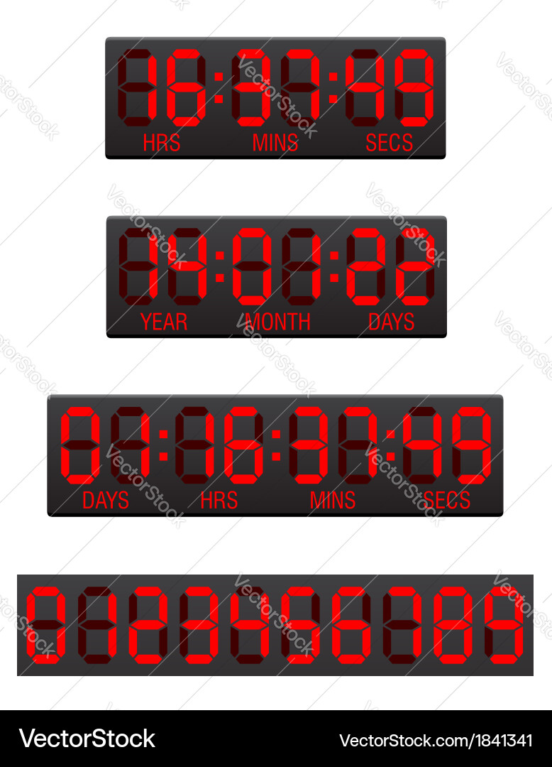 Digital Countdown Timer Display vektorbild