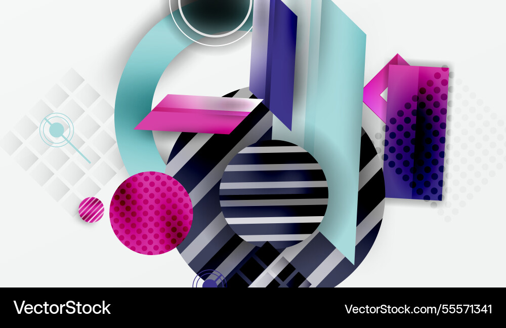 Dynamic complex geometric abstract background vector image