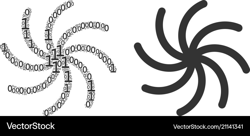 Galaxy composition of binary digits vector image