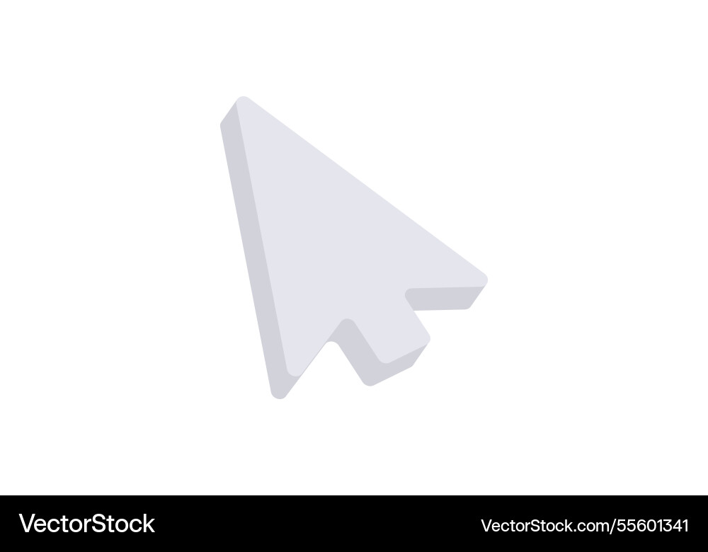 Gray computer mouse cursor icon on white Vector Image