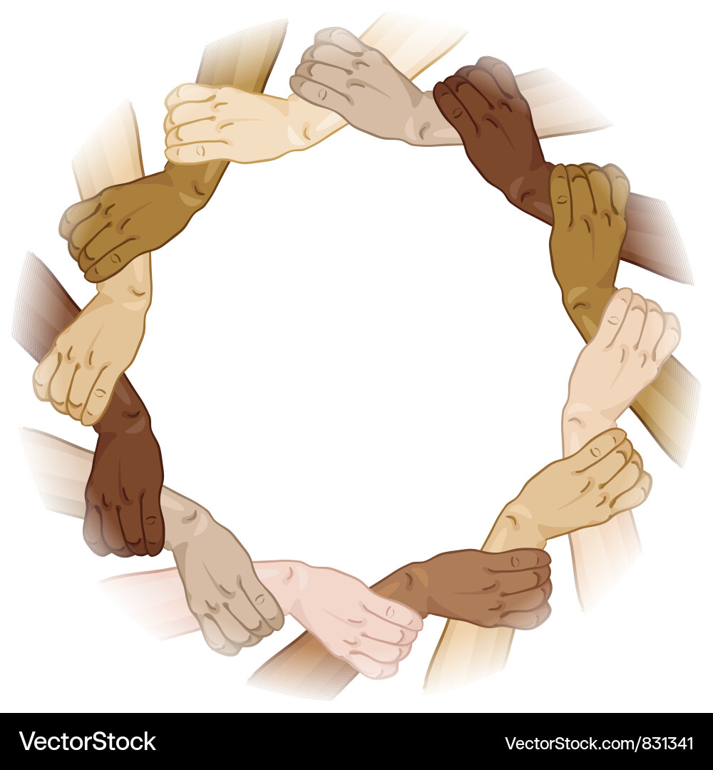 Hands in Circle - Unity & Collaboration vector image