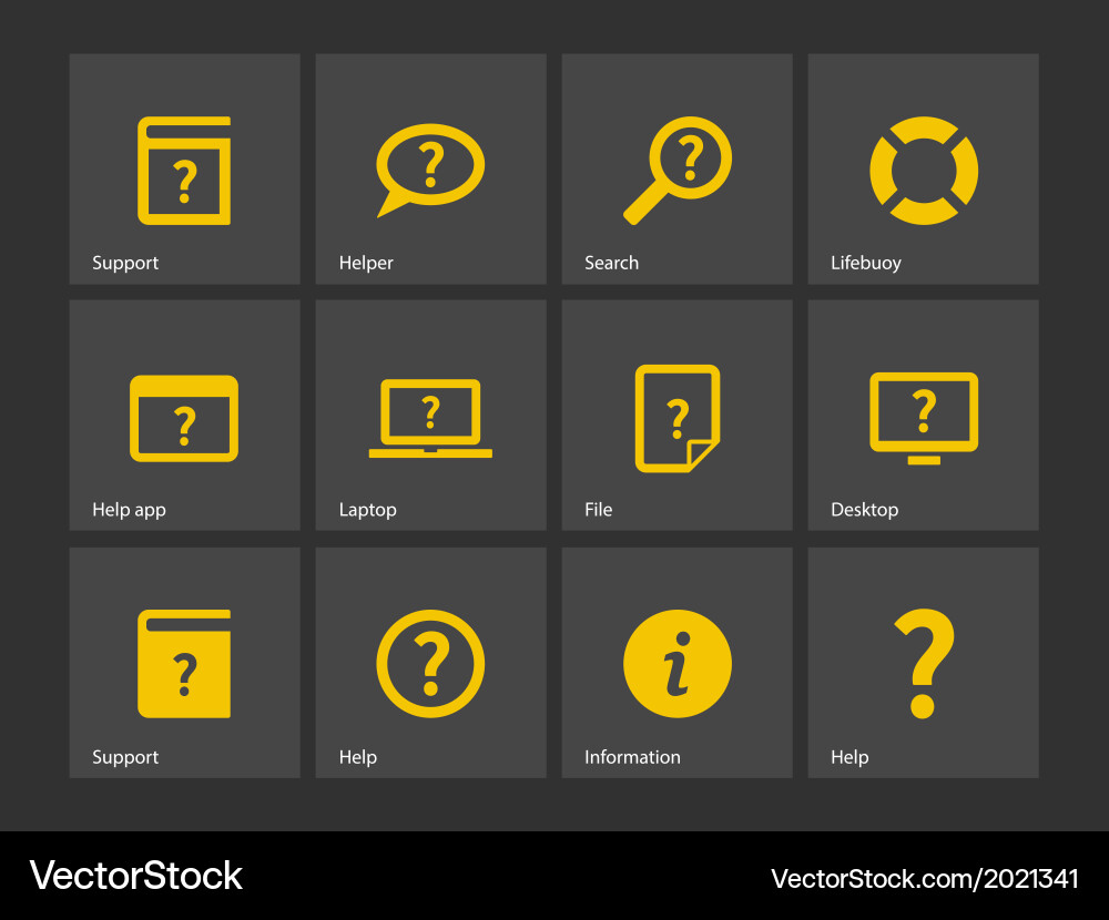 Help and faq icons vector image