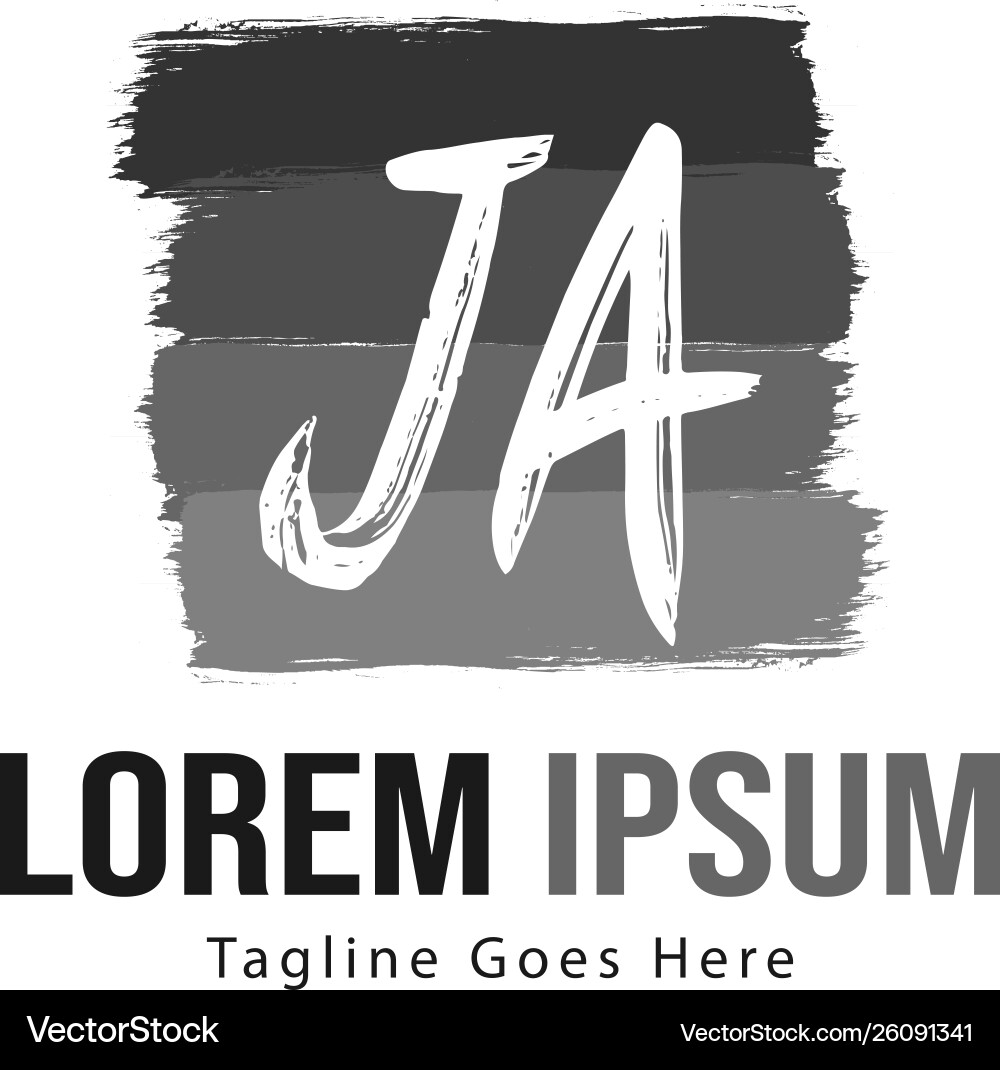 Initial ja logo template with modern frame Vector Image
