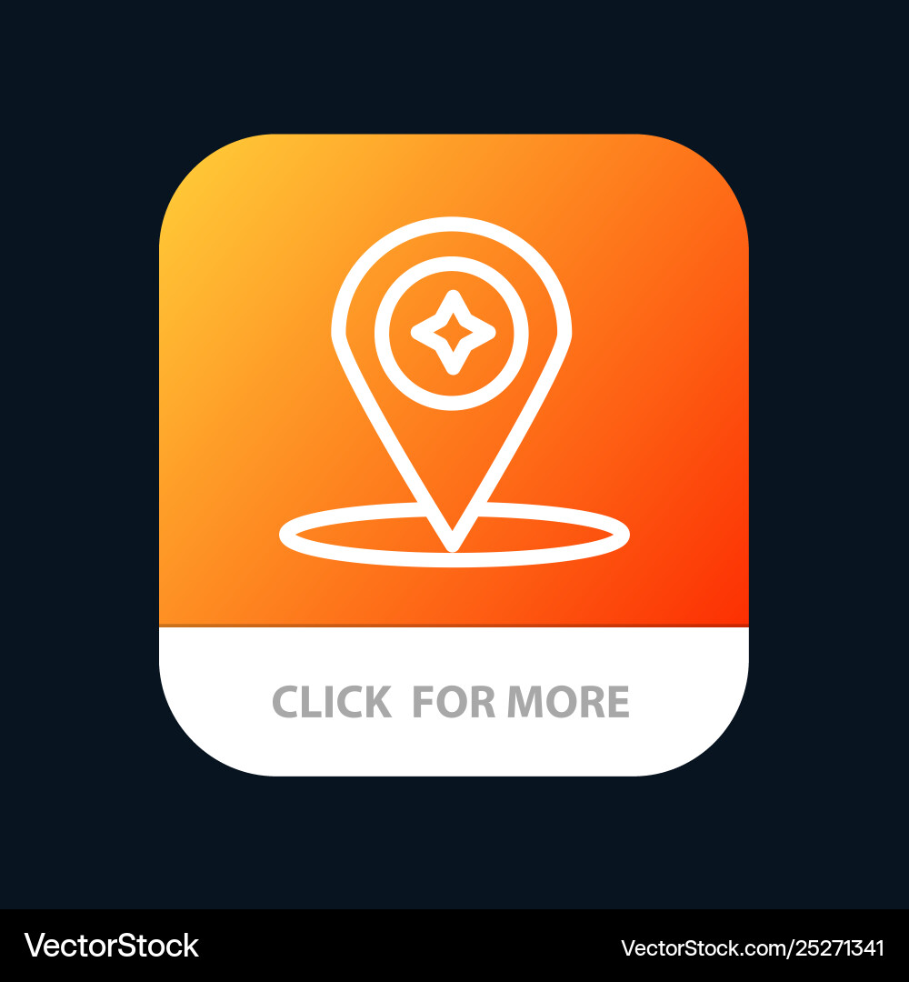 Map compass navigation location mobile app button Map compass navigation location mobile app button vector image