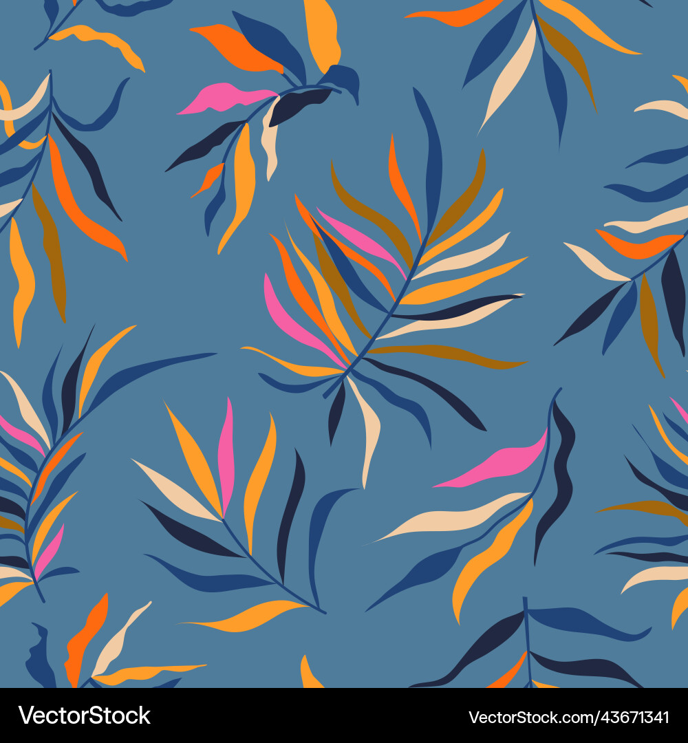 Modern seamless pattern with exotic leaves Modern seamless pattern with exotic leaves vector image