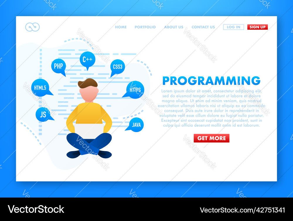Moderne Programmierung Website UI Konzept vektorbild