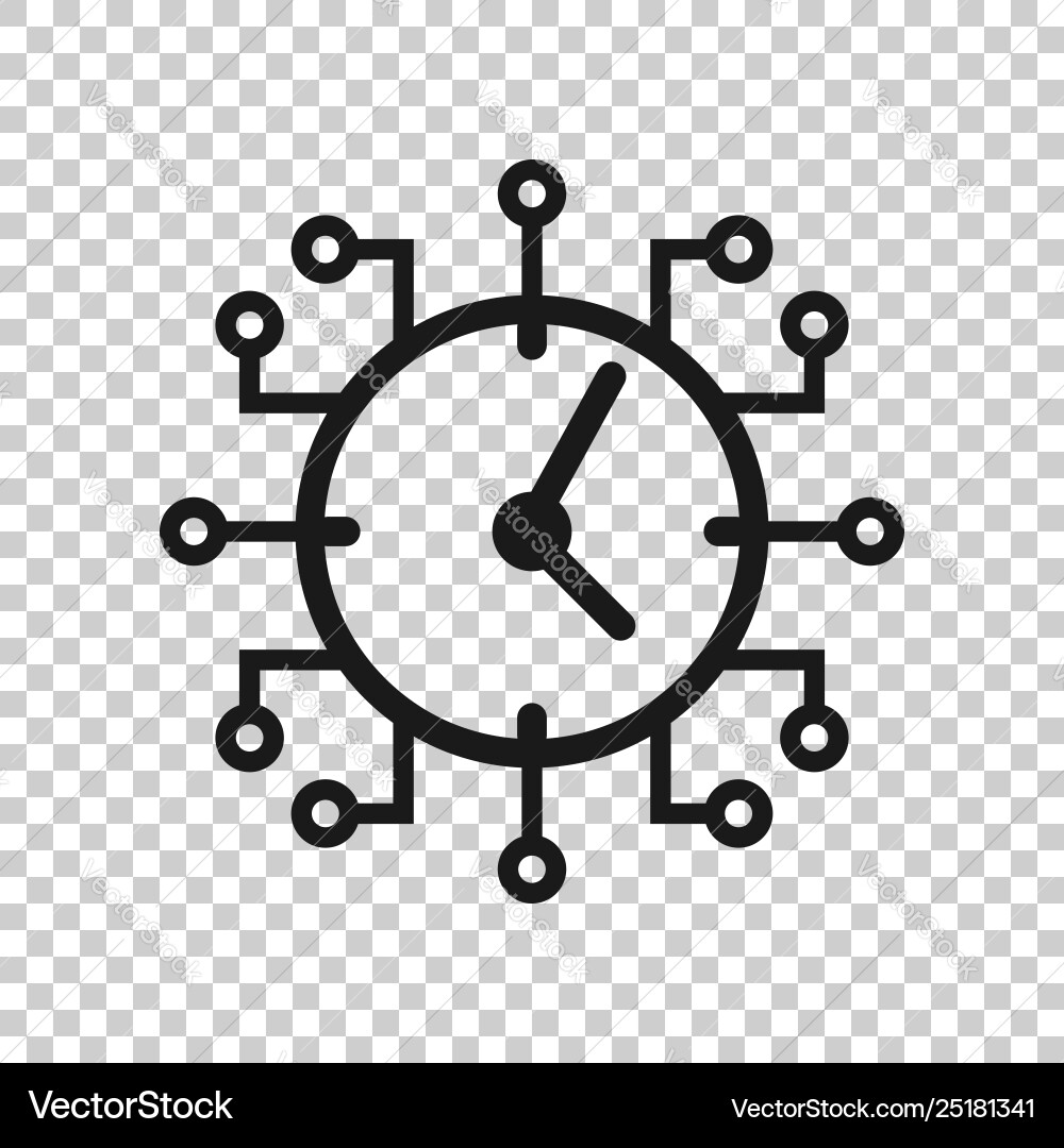 Real time icon in transparent style clock Real time icon in transparent style clock vector image