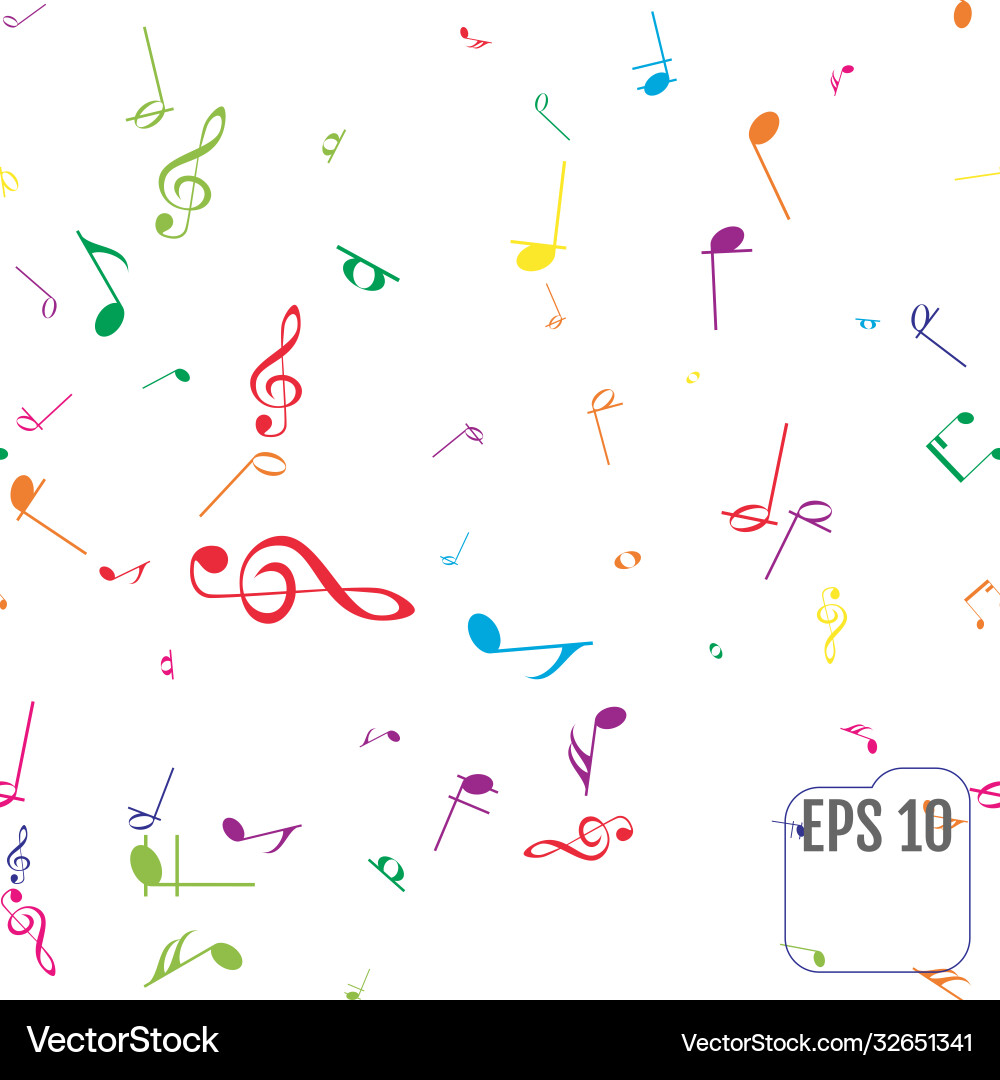 Seamless pattern with colorful music notes Seamless pattern with colorful music notes vector image