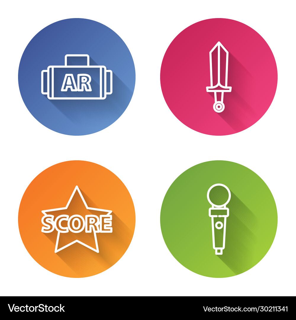 Set line ar augmented reality sword for game Set line ar augmented reality sword for game vector image