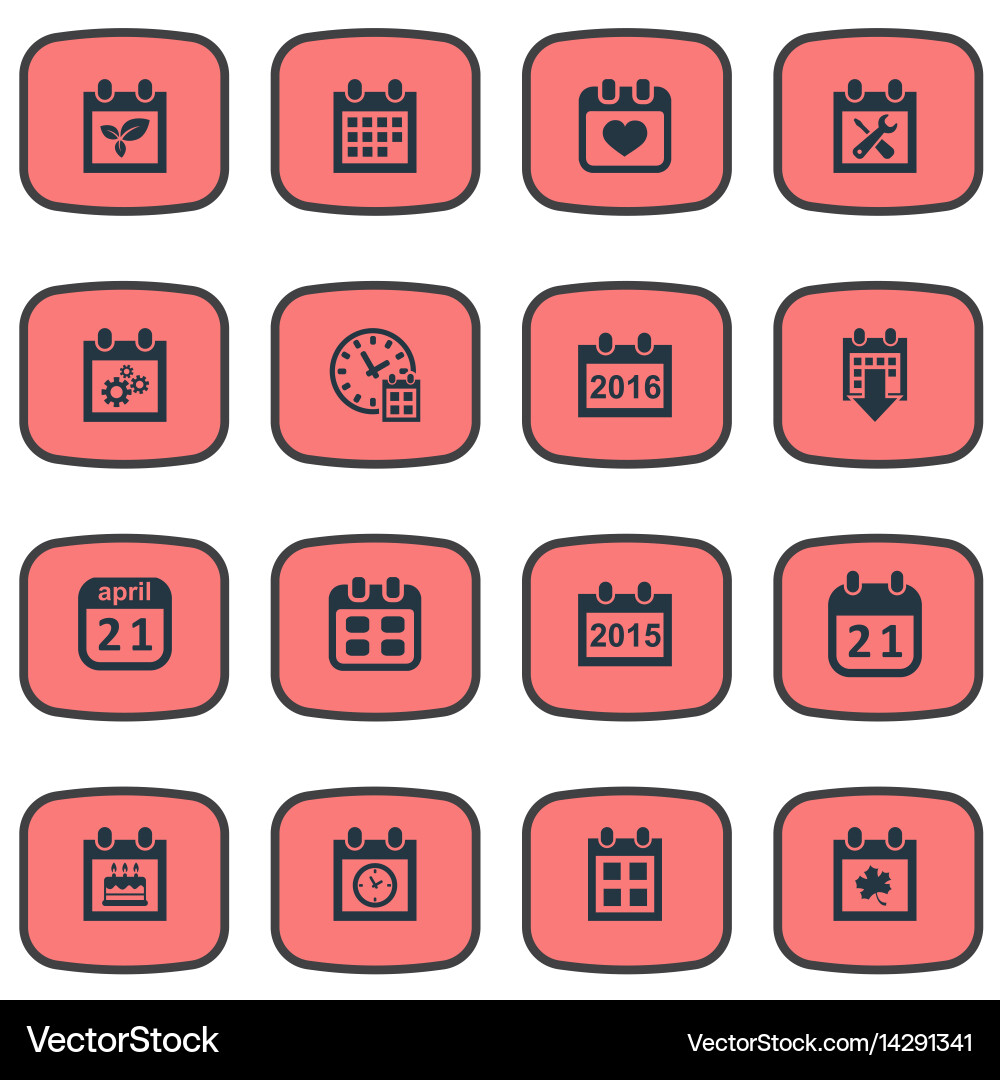 Set of simple time icons vector image