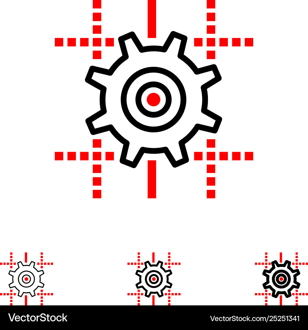 Setting gear computing line bold and thin black Setting gear computing line bold and thin black vector image