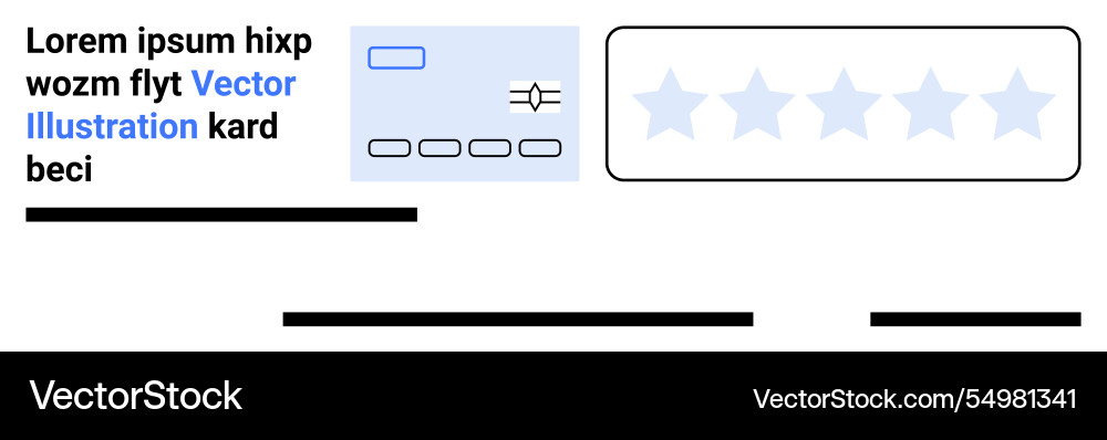 Star rating system with sample text and blue Star rating system with sample text and blue vector image
