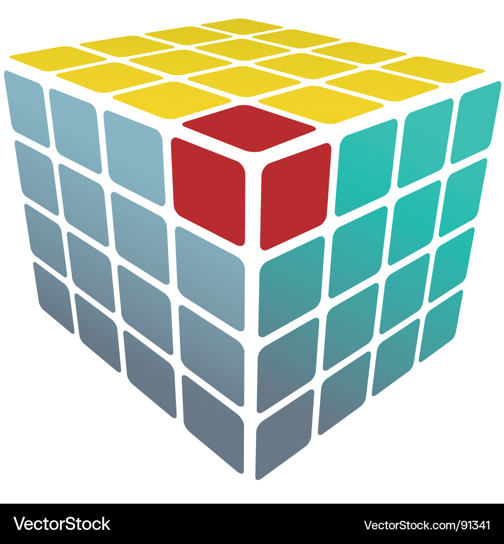 Three Dimensional Cube vector image