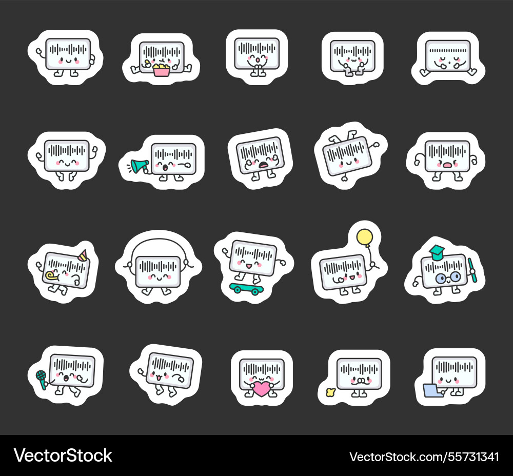 Voice message set characters smiling sitting Voice message set characters smiling sitting Vector Image