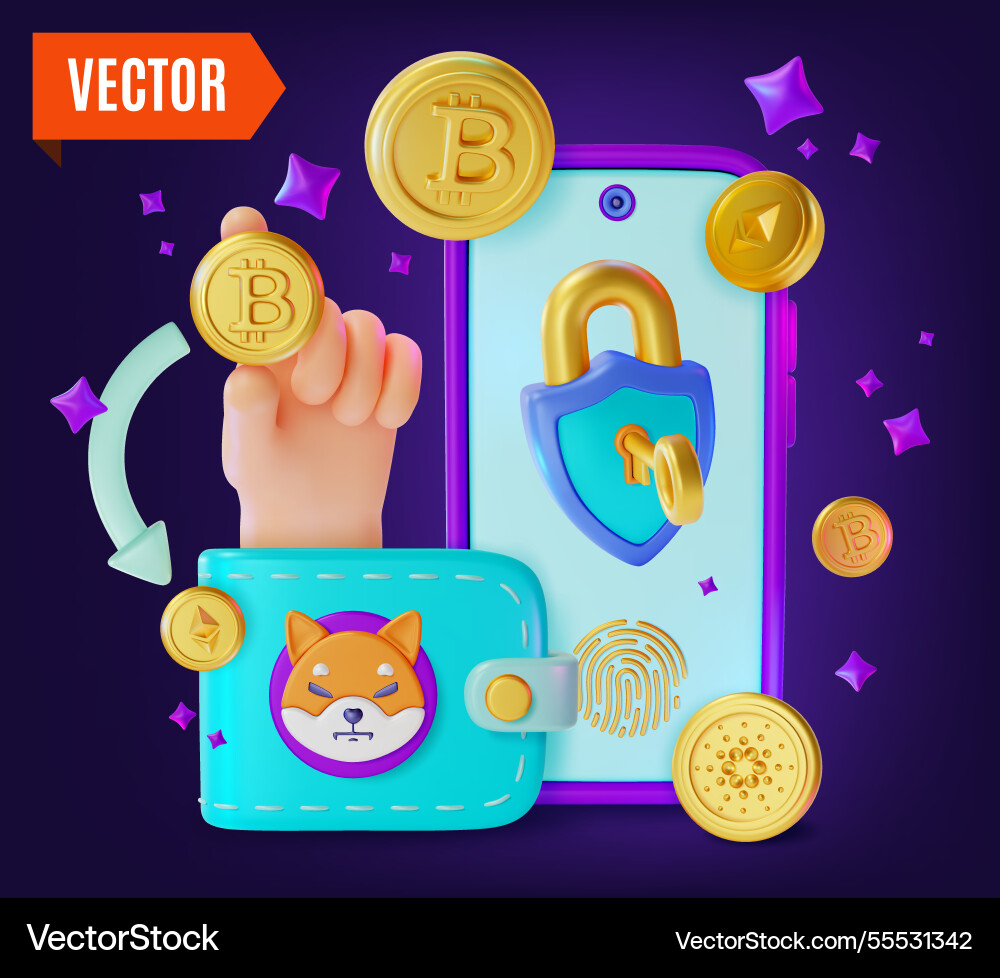 3d guide beginner crypto currency concept – Royalty-Free Vector |  VectorStock