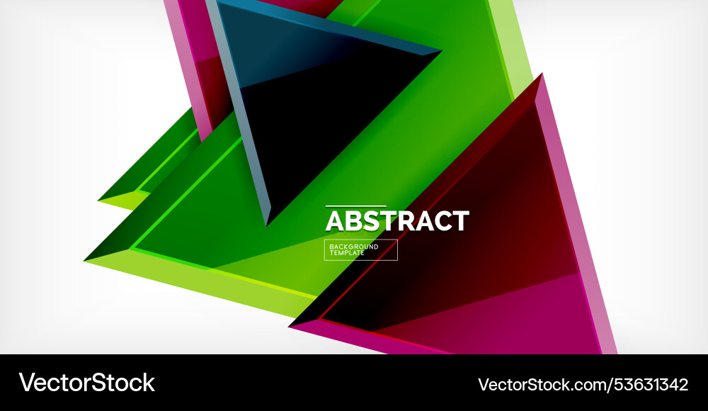 Abstract background - colorful triangles with 3d Vector Image