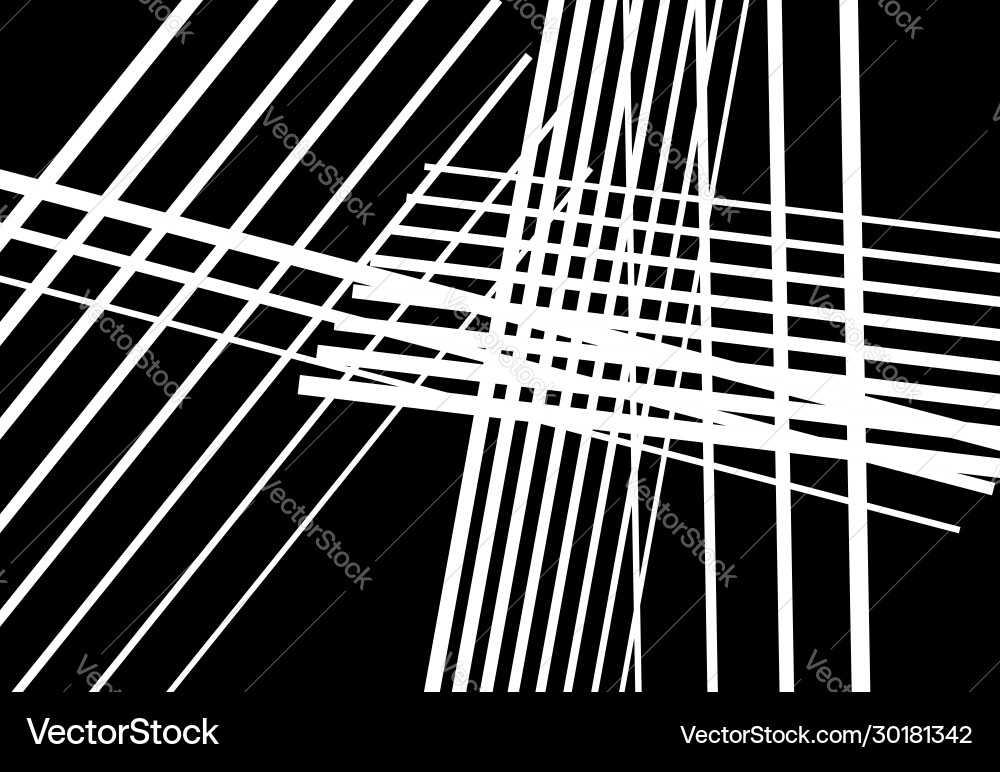 Abstract geometric art with random chaotic lines Vector Image