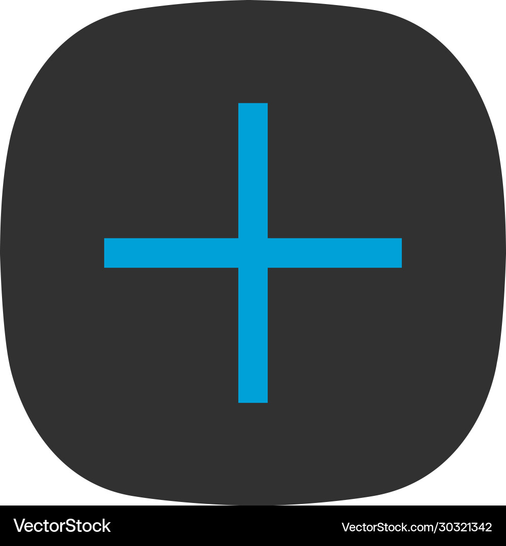 Add button with plus sign rounded square sticker Add button with plus sign rounded square sticker Vector Image