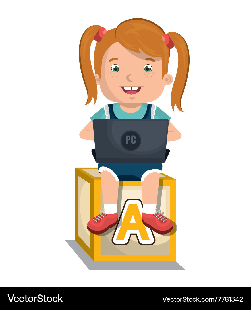 Children using computer design Vector Image