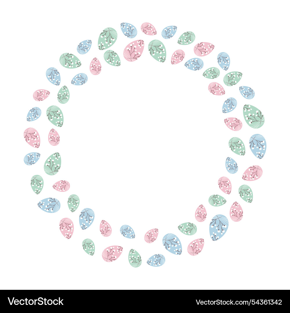 Colorful easter eggs patterned blooming twigs Vector Image