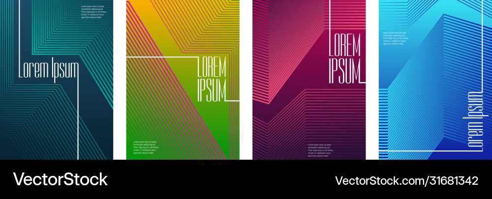 Colorful gradient minimal geometric line pattern Colorful gradient minimal geometric line pattern vector image