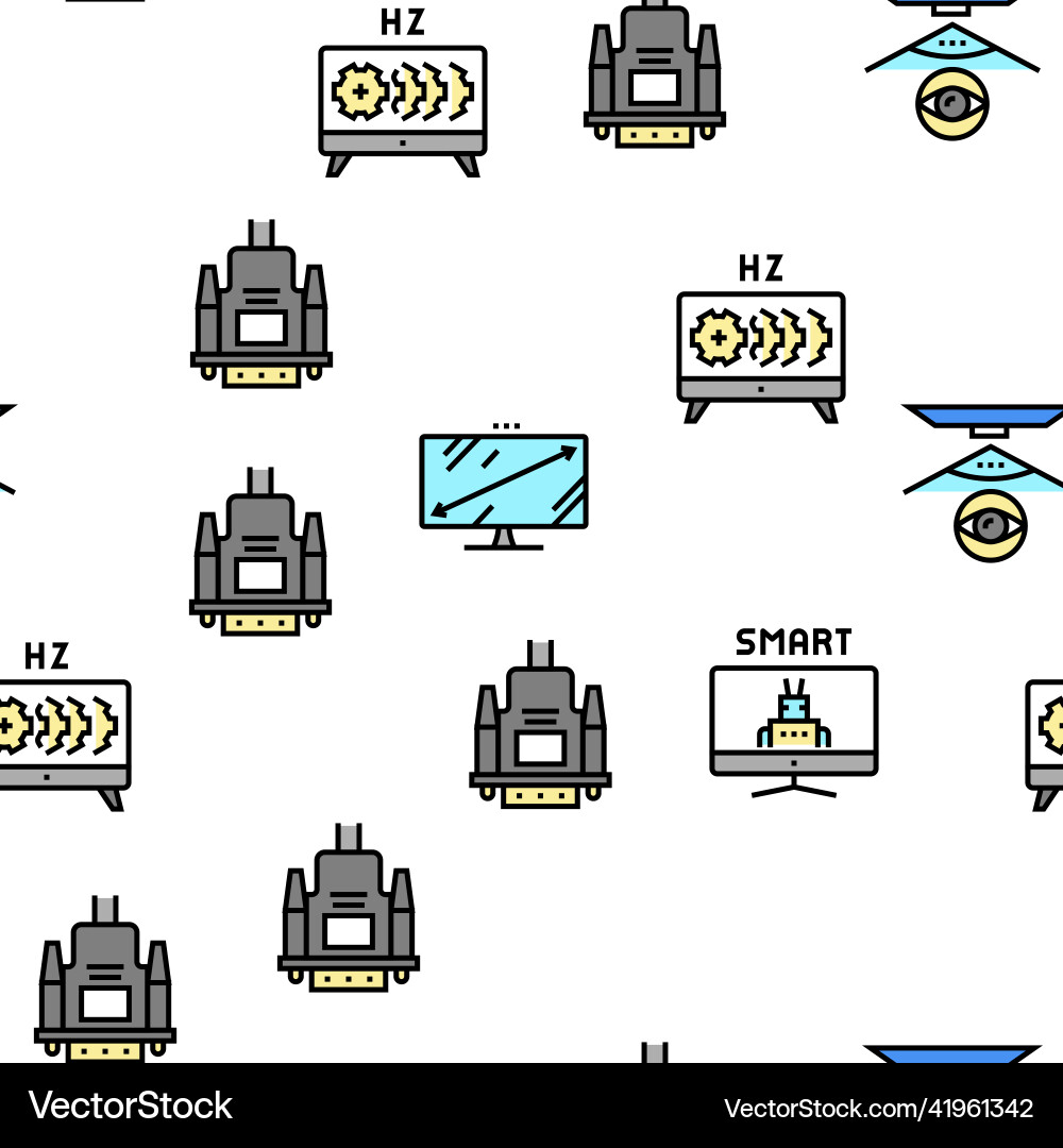Computer pc monitor seamless pattern Computer pc monitor seamless pattern vector image