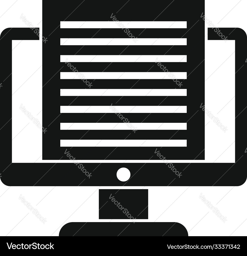 Computer summary icon simple style Computer summary icon simple style vector image
