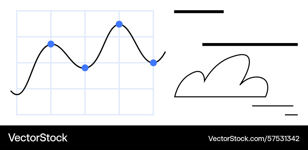 Data trends and cloud connection with minimalist vector image