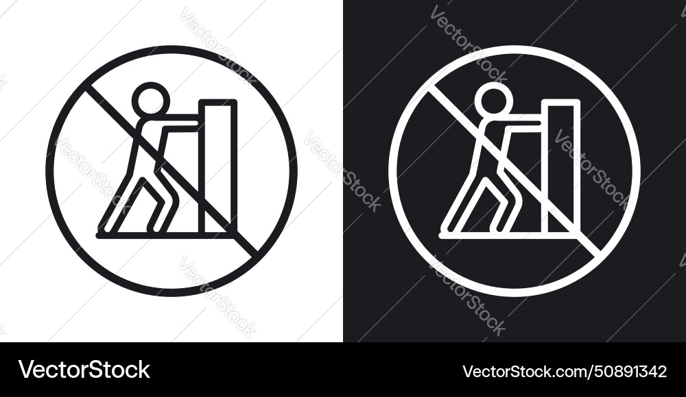 Do not push sign icon set red warning circle Vector Image