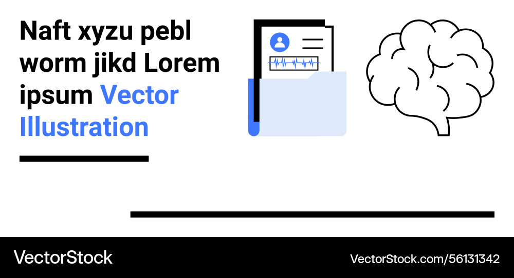 Document in folder with brain Document in folder with brain vector image