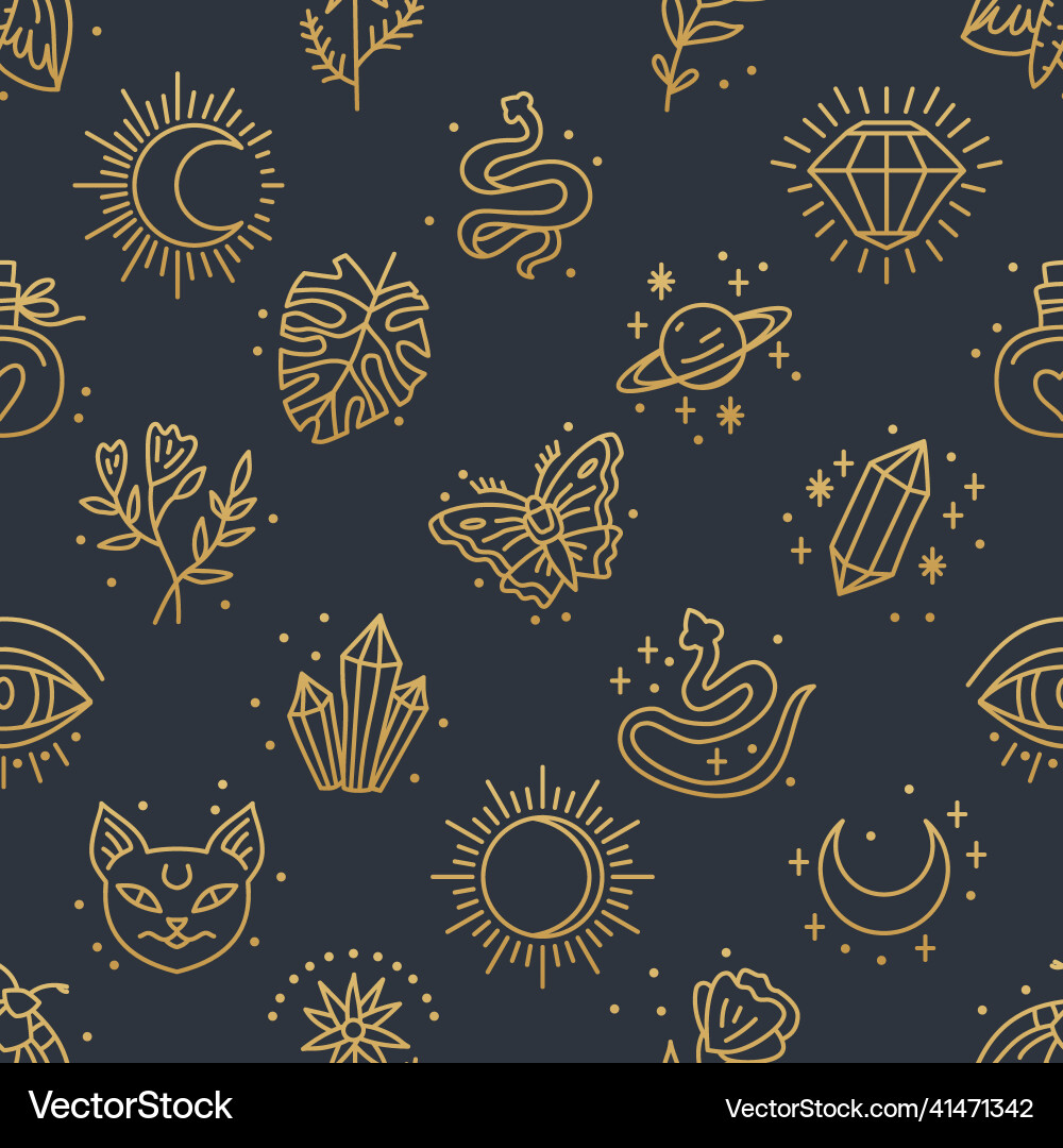 Elegant celestial seamless pattern with boho Elegant celestial seamless pattern with boho vector image