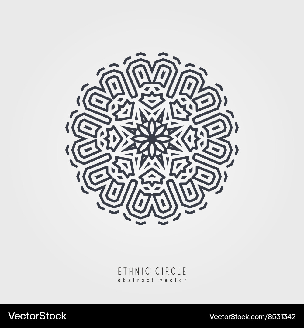 Ethnic mystical pattern with triangle and circles vector image